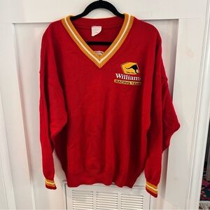 vintage red Williams Racing Team V-neck sweater kangaroo logo